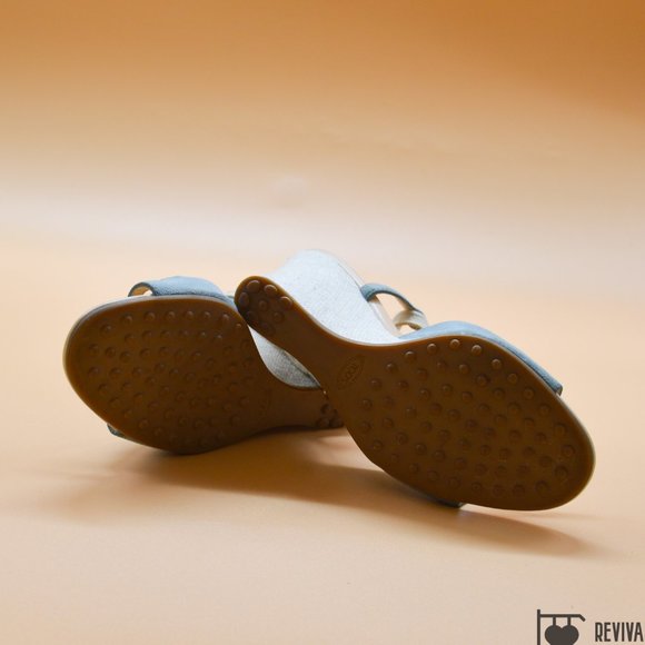 Tods Ankle Wrap Espadrille Sandal Heels - Size 6 - Picture 6 of 7